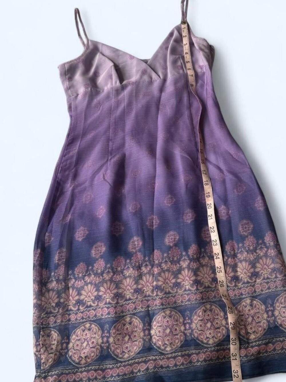 Vintage Bebe Lavender Ombre Midi Slip Dress Made in USA Size 4 - Picture 5 of 6